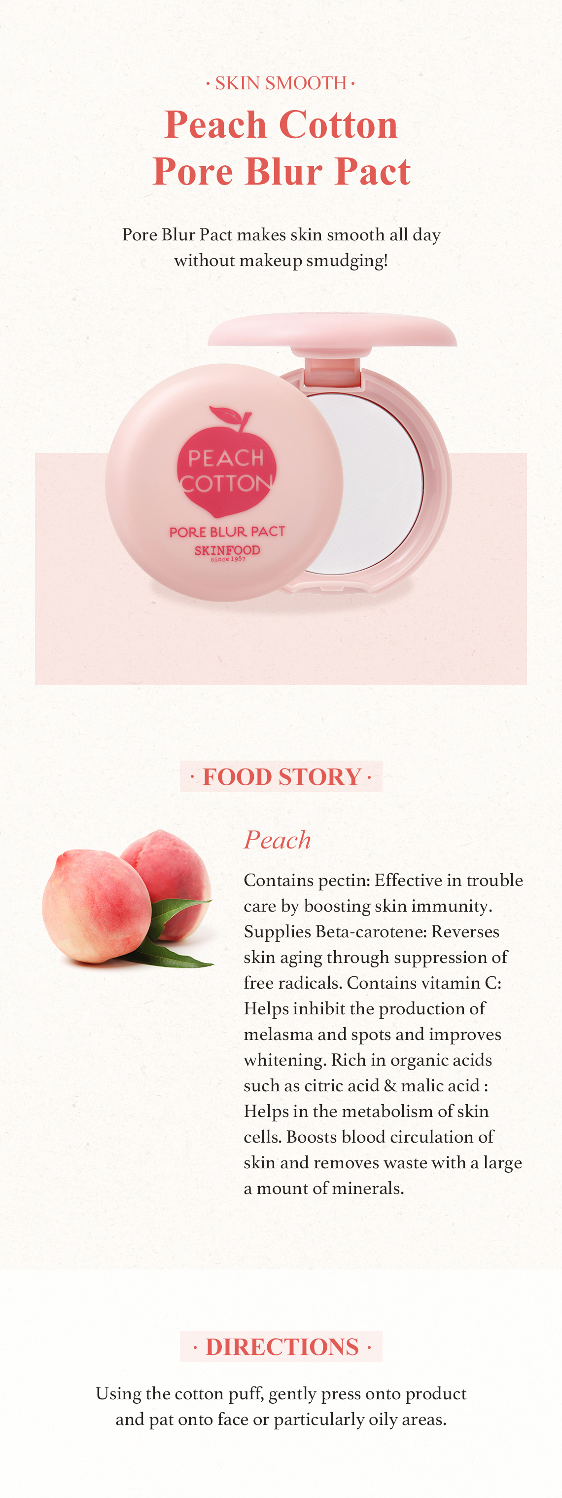 Peach Cotton Pore Blur Pact